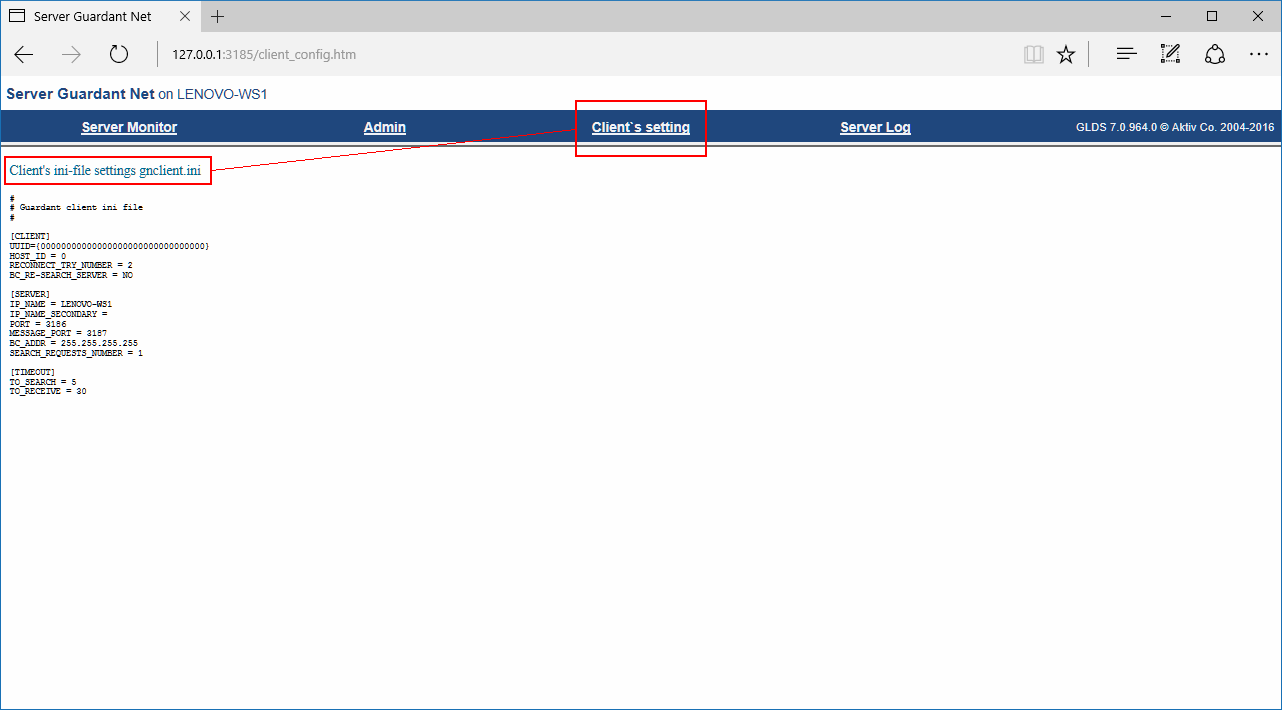 Guardant server gnclient