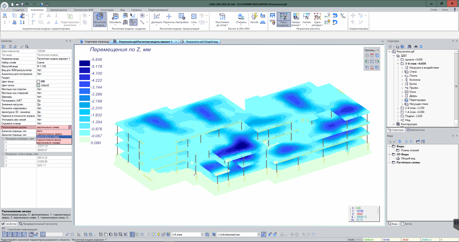 Настройка расположения шкалы результатов Настройка расположения шкалы результатов